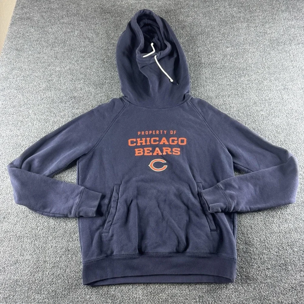 Chicago Bears Hoodie Mens Medium Blue NFL Football Nike Property Of Sweatshirt